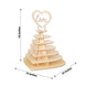 7-Tier Natural Wooden Chocolate Display Stand with Heart "Love" Topper, 16inch Unfinished DIY