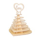 7-Tier Natural Wooden Chocolate Display Stand with Heart "Love" Topper, 16inch Unfinished DIY#whtbkgd