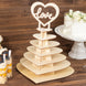 7-Tier Natural Wooden Chocolate Display Stand with Heart "Love" Topper, 16" DIY Dessert Table Tower Rack