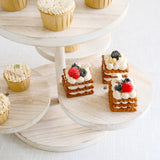 4-Tier Whitewash Wooden Cupcake Tower Dessert Stand, 14inch Tall Farmhouse Style Cake Stand