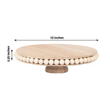 Natural Rustic Wooden Pedestal Cupcake Stand With Beaded Edge