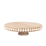 Natural Rustic Wooden Pedestal Cupcake Stand With Beaded Edge#whtbkgd