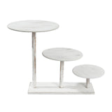 3-Tier Whitewash Wooden Cupcake Tower Dessert Stand, Farmhouse Style Cake Stand#whtbkgd