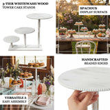 3-Tier Whitewash Wooden Cupcake Tower Dessert Stand, Farmhouse Style Cake Stand