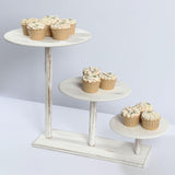 3-Tier Whitewash Wooden Cupcake Tower Dessert Stand, Farmhouse Style Cake Stand
