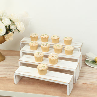 <span style="background-color:transparent;color:#000000;">Rustic Farmhouse Whitewash Wood Display Risers</span>