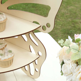 Versatile Natural Butterfly Wooden Cupcake Stand