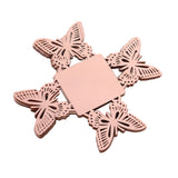 50 Pack Mini Metallic Rose Gold Butterfly Cupcake Wrappers, Square Truffle Cup Dessert Tray#whtbkgd