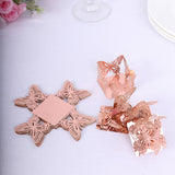 50 Pack Mini Metallic Rose Gold Butterfly Cupcake Wrappers, Square Truffle Cup Dessert Tray