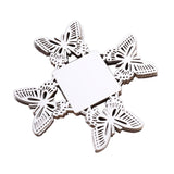 50 Pack 4inch Mini Metallic Silver Butterfly Cupcake Wrappers, Square Truffle Cup#whtbkgd