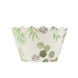 25 Pack White Green Paper Truffle Cup Dessert Liners with Eucalyptus Leaves Print