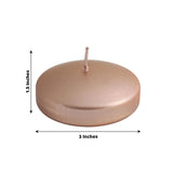 4 Pack | 3inch Blush/Rose Gold Disc Unscented Floating Candles, Dripless