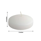 4 Pack | 3inch Classic White Disc Unscented Floating Candles, Dripless