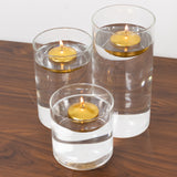 12 Pack 2inch Metallic Gold Floating Candles – Unscented Dripless Long-Lasting Disc