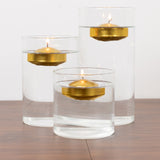 12 Pack 2inch Metallic Gold Floating Candles – Unscented Dripless Long-Lasting Disc