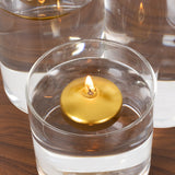 12 Pack 2inch Metallic Gold Floating Candles – Unscented Dripless Long-Lasting Disc