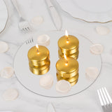 12 Pack 2inch Metallic Gold Floating Candles – Unscented Dripless Long-Lasting Disc