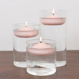 12 Pack 3inch Blush Floating Candles, Unscented Dripless Wax Discs for Centerpieces