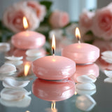 12 Pack 3inch Blush Floating Candles, Unscented Dripless Wax Discs for Centerpieces