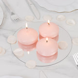12 Pack 3inch Blush Floating Candles, Unscented Dripless Wax Discs for Centerpieces