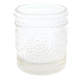 6 Pack Clear Glass Primrose Candle Holders, Votive Tealight Holders#whtbkgd