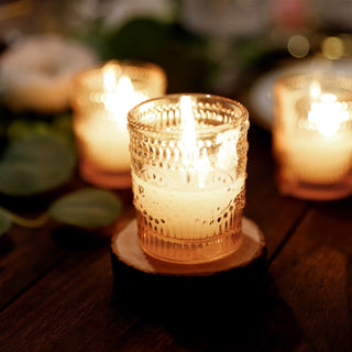 Versatile and Stylish Amber Gold Glass Candle Holders