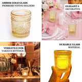 6 Pack Clear Glass Primrose Candle Holders, Votive Tealight Holders