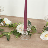 Set of 3 Clear Premium Glass Taper Candle Holders with Round Candle Tray