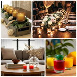 12 Pack Ribbed Glass Votive Candle Holders – Amber Gold, 2.5inch Tealight Cups for Tabletop Lighting