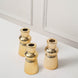 3 Pack | 5inch Metallic Gold Fluted Ball Neck Ceramic Taper Candlestick Stands