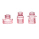 Set of 6 Pink Ribbed Crystal Glass 3inch Taper Candle Holders, Reversible Mini Votive#whtbkgd