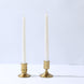 Set of 4 Vintage Gold Metal Pillar Candle Holders with Sturdy Round Base