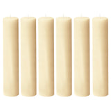 6-Pack Unscented Dripless Pillar Candles –  3x12inch Ivory Paraffin Wax#whtbkgd_99