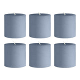 Set of six blue cylindrical candles for home decor #whtbkgd