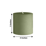 6-Pack Unscented Dripless Pillar Candles – 3x3 Dusty Sage Green Paraffin Wax