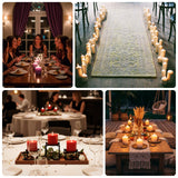Elegant dinner setting with candles and festive decor for a celebration.