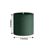 6-Pack Unscented Dripless Pillar Candles – 3x3 Hunter Emerald Green Paraffin Wax