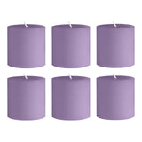 Set of six lavender pillar candles #whtbkgd