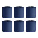 Set of six navy blue pillar candles on a plain background #whtbkgd