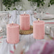 12-Pack 3x4inch Unscented Dripless Pillar Candles – Blush Long-Burning Wax Candles Cotton Wicks