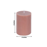 12-Pack 3x4inch Unscented Dripless Pillar Candles – Beige Long-Burning Wax Candles Cotton Wicks