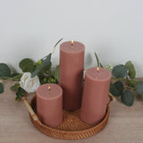 12-Pack 3x4inch Unscented Dripless Pillar Candles – Beige Long-Burning Wax Candles Cotton Wicks