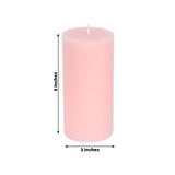 12-Pack 3x6inch Unscented Dripless Pillar Candles – Blush Long-Burning Wax Candles Cotton Wicks