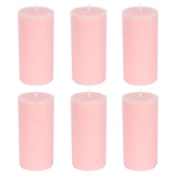 6-Pack 3x6inch Unscented Dripless Pillar Candles – Blush Long-Burning Wax Candles#whtbkgd_99