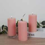 12-Pack 3x6inch Unscented Dripless Pillar Candles – Blush Long-Burning Wax Candles Cotton Wicks