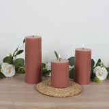 12-Pack 3x6inch Unscented Dripless Pillar Candles – Beige Long-Burning Wax Candles Cotton Wicks