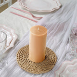 6-Pack 3x6inch Unscented Dripless Pillar Candles – Beige Long-Burning Wax Candles