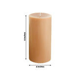 6-Pack 3x6inch Unscented Dripless Pillar Candles – Beige Long-Burning Wax Candles