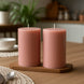 12-Pack 3x6 Unscented Dripless Pillar Candles – Dusty Rose Long-Burning Paraffin Wax