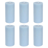 6-Pack 3x6inch Unscented Dripless Pillar Candles – Dusty Blue Long-Burning Wax Candles#whtbkgd_99